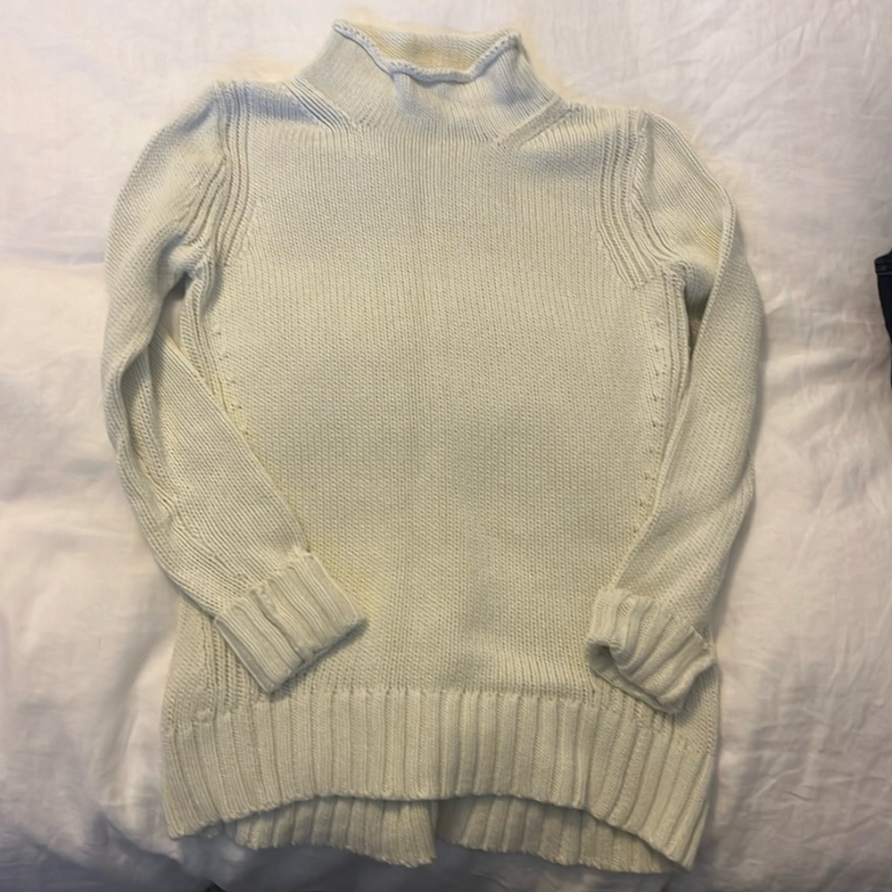 J.Crew 100% Cotton Rollneck Sweater XXS Cream